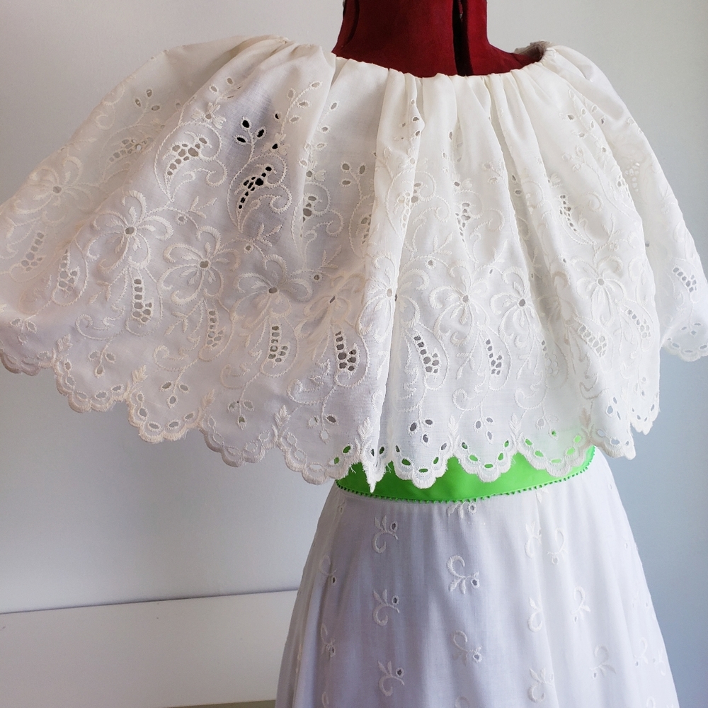 60s/70s Vintage Boho Lace Prairie Festival Maxi Dress Hippie True Vintage - Picture 4 of 5